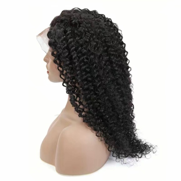 20” 180% Density Natural Black Kinky Curly 13x4 Lace Frontal Brazilian Hair Wig - Picture 8 of 10